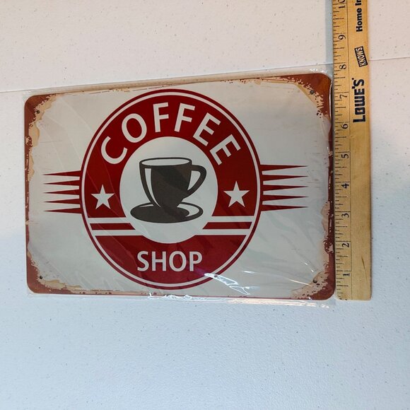 Coffee Shop Metal Sign Vintage Look Rusty Look Novelty Sign - Picture 5 of 7